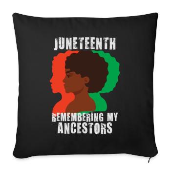 Juneteenth 1865 Se souvenir de mes ancêtres - Housse de coussin décorative 45 x 45 cm - noir - Devant