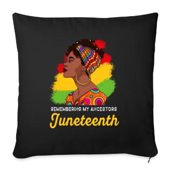 Juneteenth 1865 Se souvenir de mes ancêtres - Housse de coussin décorative 45 x 45 cm - noir - Devant