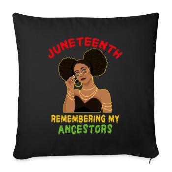 Juneteenth 1865 Se souvenir de mes ancêtres - Housse de coussin décorative 45 x 45 cm - noir - Devant