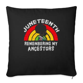 Juneteenth 1865 Se souvenir de mes ancêtres - Housse de coussin décorative 45 x 45 cm - noir - Devant