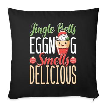 Jingle Bells Eggnog sent délicieux Hommes Femmes - Housse de coussin décorative 45 x 45 cm - noir - Devant