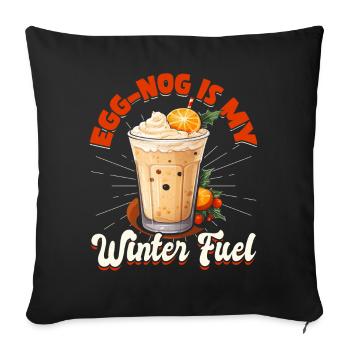 Le lait de poule est mon carburant d’hiver Hommes Femmes Crème glacée - Housse de coussin décorative 45 x 45 cm - noir - Devant