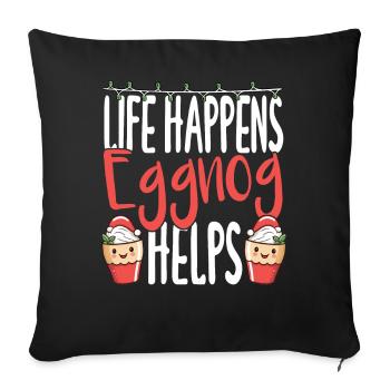 La vie se passe Le lait de poule aide les hommes femmes la crème glacée - Housse de coussin décorative 45 x 45 cm - noir - Devant