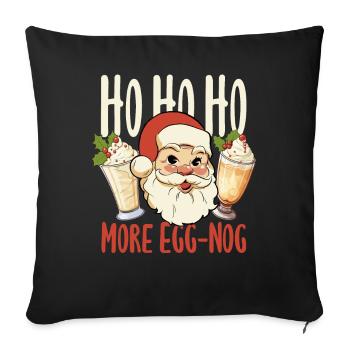 Ho Ho Ho Plus de lait de poule Hommes Femmes Crème glacée Noël - Housse de coussin décorative 45 x 45 cm - noir - Devant
