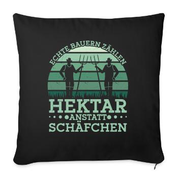 Bauer Landwirt Hektar Trecker Traktor - Sofakissenbezug 45 x 45 cm - Schwarz - Vorne