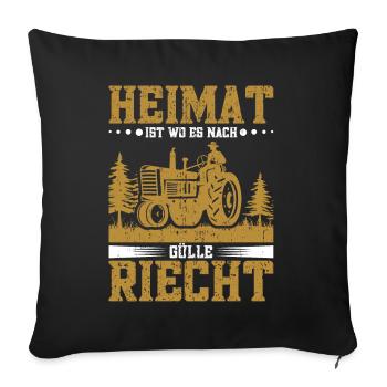 Bauer Gülle fahren Landmaschinen Traktorfahrer - Sofakissenbezug 45 x 45 cm - Schwarz - Vorne
