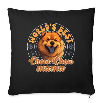 Chow Chow Groovy Chow Chow mama - Sofa pillowcase 17,3'' x 17,3'' (45 x 45 cm) - black - Front