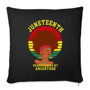 Juneteenth 1865 Remembering My Ancestors - Sofa pillowcase 17,3'' x 17,3'' (45 x 45 cm) - black - Front