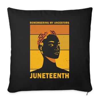 Juneteenth 1865 Remembering My Ancestors - Sofa pillowcase 17,3'' x 17,3'' (45 x 45 cm) - black - Front