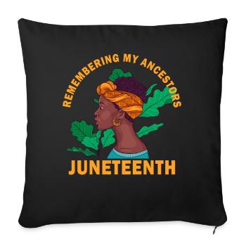 Juneteenth 1865 Remembering My Ancestors - Sofa pillowcase 17,3'' x 17,3'' (45 x 45 cm) - black - Front