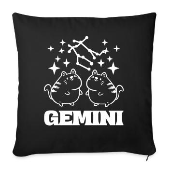 Gemini Zodiac Sign Horoskop -Enthusiast - Sofakissenbezug 45 x 45 cm - Schwarz - Vorne