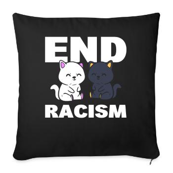 End Racism Anwalt gegen Rassismus - Sofakissenbezug 45 x 45 cm - Schwarz - Vorne