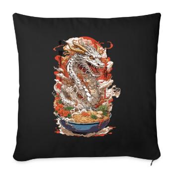 Ramen Dragon Anime Food Art Manga Design - Housse de coussin décorative 45 x 45 cm - noir - Devant