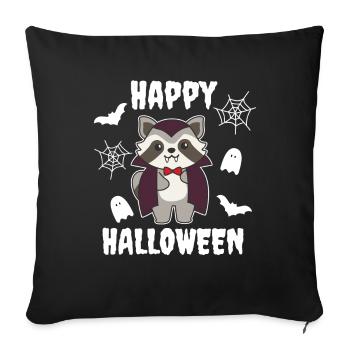 Raccoon Happy Halloween Cute Vampire Costume - Sofa pillowcase 17,3'' x 17,3'' (45 x 45 cm) - black - Front