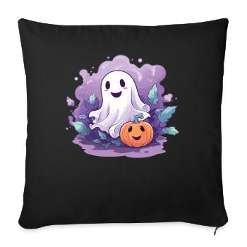 Halloween Groovy Ghost Hippie Pumpkin Vintage - Sofa pillowcase 17,3'' x 17,3'' (45 x 45 cm) - black - Front