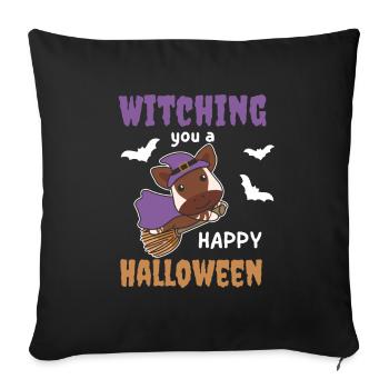 Okapi Hexe Witching you a Happy Halloween - Sofakissenbezug 45 x 45 cm - Schwarz - Vorne
