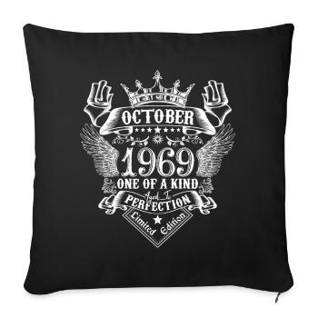 Oktober 1969 Jahrestag 1969 Oktober - Sofakissenbezug 45 x 45 cm - Schwarz - Vorne