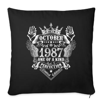 October 1987 anniversary 1987 October - Sofa pillowcase 17,3'' x 17,3'' (45 x 45 cm) - black - Front