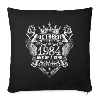 October 1984 anniversary 1984 October - Sofa pillowcase 17,3'' x 17,3'' (45 x 45 cm) - black - Front