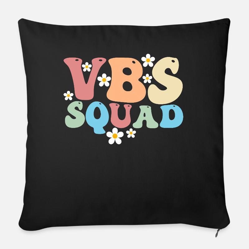 VBS Squad Bible Shool - Housse de coussin décorative 45 x 45 cm - noir
