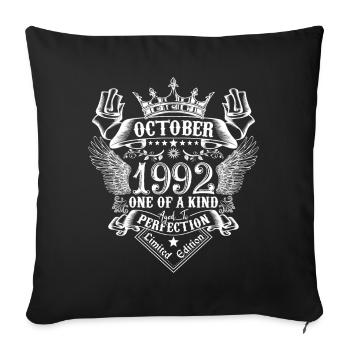 October 1992 anniversary 1992 October - Sofa pillowcase 17,3'' x 17,3'' (45 x 45 cm) - black - Front
