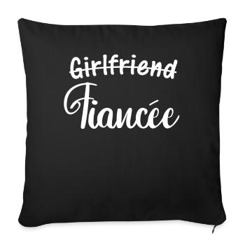 Girlfriend Fiancee Couple Engagement Engaged - Sofa pillowcase 17,3'' x 17,3'' (45 x 45 cm) - black - Front