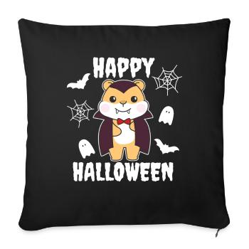 Hamster Happy Halloween Cute Vampire Costume - Sofa pillowcase 17,3'' x 17,3'' (45 x 45 cm) - black - Front