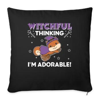 Squirrel Halloween Witch Witch I'm Adorable - Sofa pillowcase 17,3'' x 17,3'' (45 x 45 cm) - black - Front