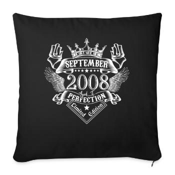 September 2008 | birthday 2008 born in September - Sofa pillowcase 17,3'' x 17,3'' (45 x 45 cm) - black - Front
