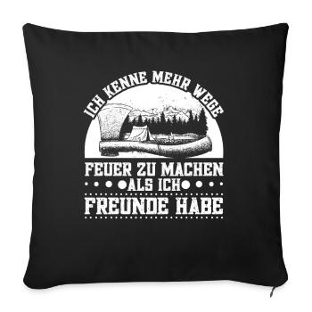 Outdoor Survival Bushcrafter Bushcrafting - Sofakissenbezug 45 x 45 cm - Schwarz - Vorne