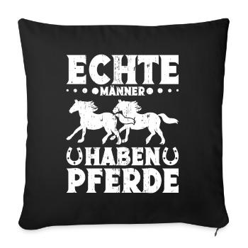 Pferdestall Reiterhof Pfederbesitzer Reiten - Sofakissenbezug 45 x 45 cm - Schwarz - Vorne