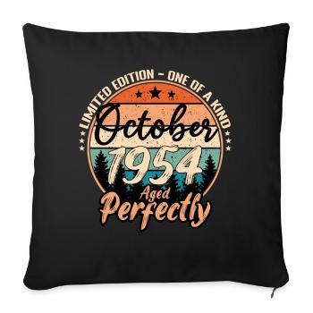 October 1954 anniversary 1954 legends October - Sofa pillowcase 17,3'' x 17,3'' (45 x 45 cm) - black - Front
