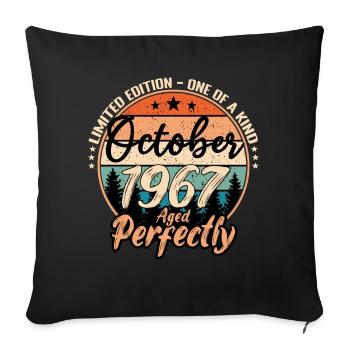 October 1967 anniversary 1967 legends October - Sofa pillowcase 17,3'' x 17,3'' (45 x 45 cm) - black - Front