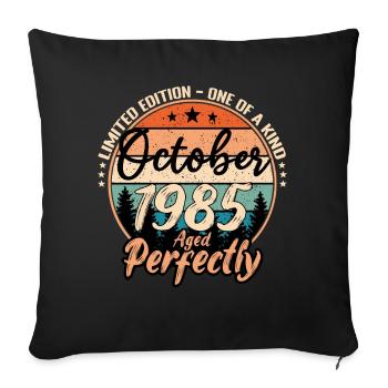 October 1985 anniversary 1985 legends October - Sofa pillowcase 17,3'' x 17,3'' (45 x 45 cm) - black - Front