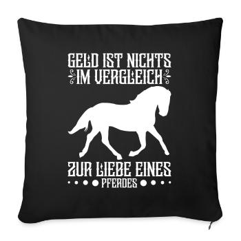 Pferdesport Reiten Reiterhof Pfederliebhaber - Sofakissenbezug 45 x 45 cm - Schwarz - Vorne