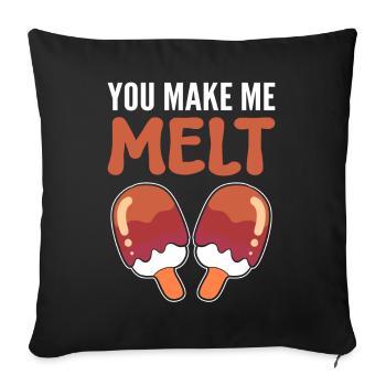 You Make Me Melt Eis am Stiel - Sofakissenbezug 45 x 45 cm - Schwarz - Vorne