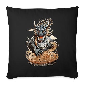 Ramen Dragon Noodle Myth Japanese Design - Sofa pillowcase 17,3'' x 17,3'' (45 x 45 cm) - black - Front