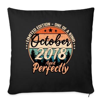 October 2018 anniversary 2018 legends October - Sofa pillowcase 17,3'' x 17,3'' (45 x 45 cm) - black - Front