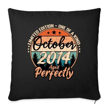 Octobre 2014 anniversaire 2014 légendes Octobre - Housse de coussin décorative 45 x 45 cm - noir - Devant
