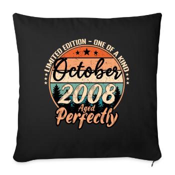 Octobre 2008 anniversaire 2008 légendes Octobre - Housse de coussin décorative 45 x 45 cm - noir - Devant