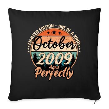 Octobre 2009 anniversaire 2009 légendes Octobre - Housse de coussin décorative 45 x 45 cm - noir - Devant
