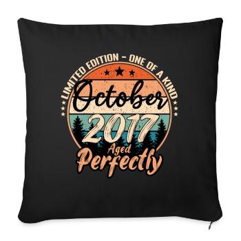 Octobre 2017 anniversaire 2017 légendes Octobre - Housse de coussin décorative 45 x 45 cm - noir - Devant