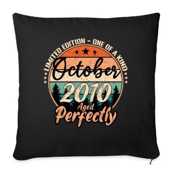 Octobre 2010 anniversaire 2010 légendes Octobre - Housse de coussin décorative 45 x 45 cm - noir - Devant