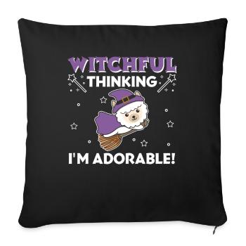 Alpaca Halloween Witch Witches I'm Adorable - Sofa pillowcase 17,3'' x 17,3'' (45 x 45 cm) - black - Front