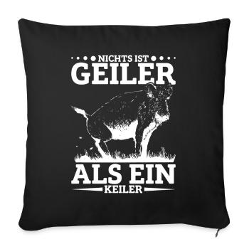 Wildschwein Wildschweinliebhaber Wildschweinjäger - Sofakissenbezug 45 x 45 cm - Schwarz - Vorne