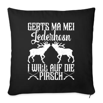 Hirschkostüm Hirschjäger Hirsch Hirschliebhaber - Sofakissenbezug 45 x 45 cm - Schwarz - Vorne