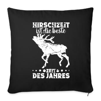 Weißwedelhirsch Hirschkostüm Hirschjäger - Sofakissenbezug 45 x 45 cm - Schwarz - Vorne