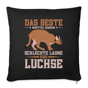 Luchsliebhaber Wildkatze Luchsfan Luchse - Sofakissenbezug 45 x 45 cm - Schwarz - Vorne