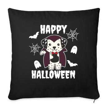 Dalmatian Happy Halloween Vampire - Sofa pillowcase 17,3'' x 17,3'' (45 x 45 cm) - black - Front