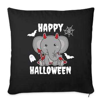 Elephant Happy Halloween Cute Devil Kids Costume - Sofa pillowcase 17,3'' x 17,3'' (45 x 45 cm) - black - Front